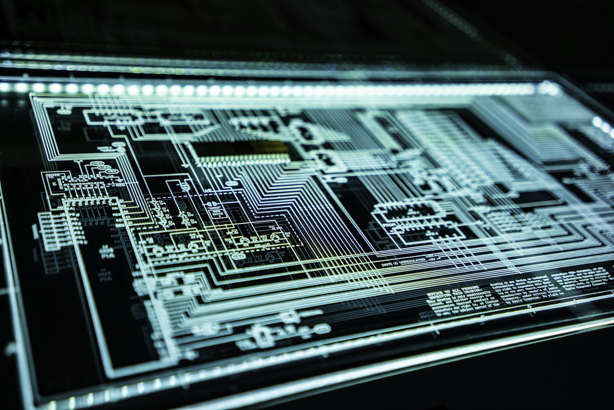 High-tech futuristic dashboard and code